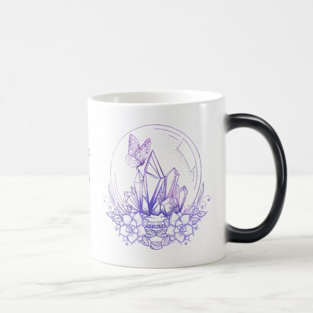 Caneca Mágica Crie Sua Própria Bola De Cristal Roxo E Flores (Direita)