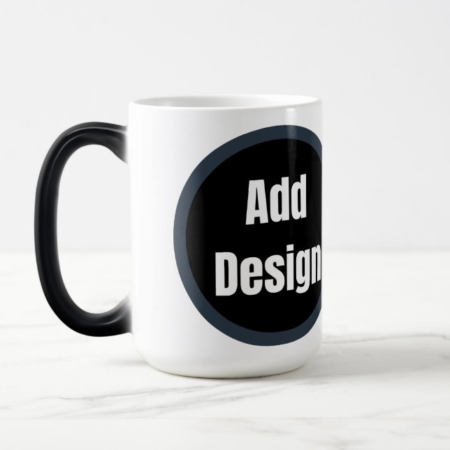 Caneca Mágica Crie sua própria cinza escura azul personalizada (Esquerda)