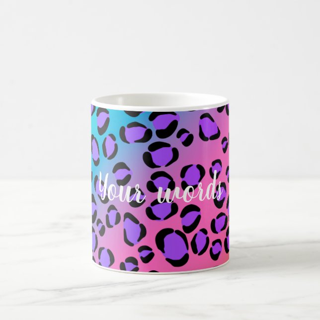 Caneca Mágica Crie sua própria impressão colorida do Leopard (Centro)