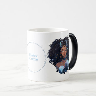 Caneca Mágica Crie Sua Própria Mulher Afro-Americana Aquário