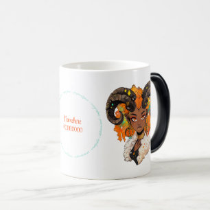 Caneca Mágica Crie Sua Própria Mulher Afro-Americana Áries