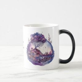 Caneca Mágica Crie sua própria paisagem de fantasia roxa