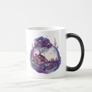 Caneca Mágica Crie sua própria paisagem de fantasia roxa