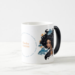 Caneca Mágica Crie Sua Própria Rainha Afro-Americana Peixes