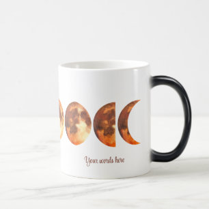Caneca Mágica Crie Suas Próprias Fases Místicas Da Lua Laranja