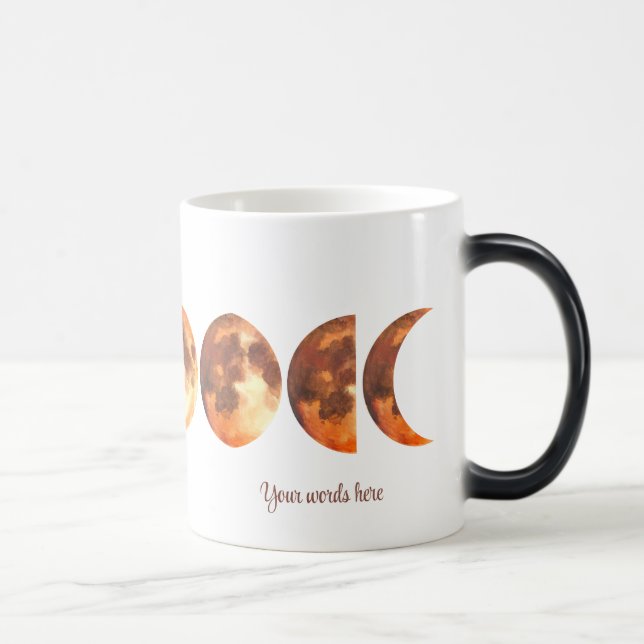 Caneca Mágica Crie Suas Próprias Fases Místicas Da Lua Laranja (Direita)