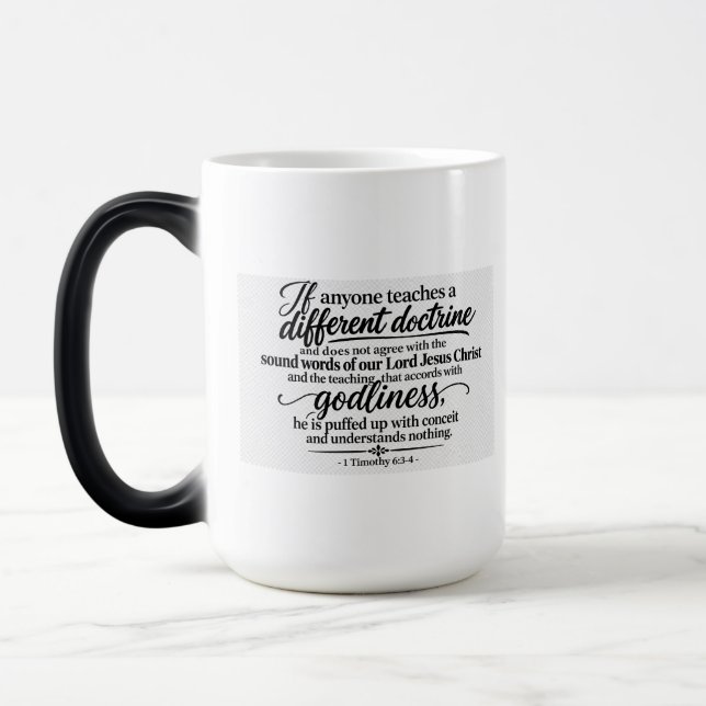 Caneca Mágica Cuidado com a falsa Doutrina (Esquerda)
