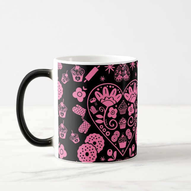Caneca Mágica Cupcake Baking Folk Art (Esquerda)