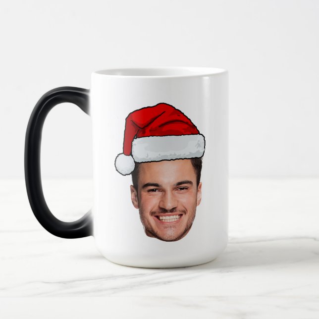 Caneca Mágica Custom Face Photo Santa Hat Christmas (Esquerda)