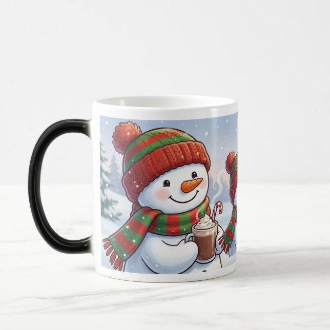 Caneca Mágica Cute Christmas Snowman Coffee Mug Winter HolidaMug (Esquerda)