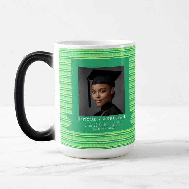 Caneca Mágica Cute Impressão de Listras Phd Graduado (Esquerda)