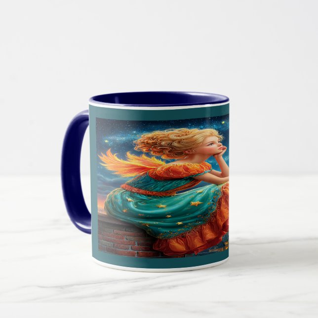 Caneca Mágica da Fada Sonhadora da Noite Estrelada (Frente Esquerda)