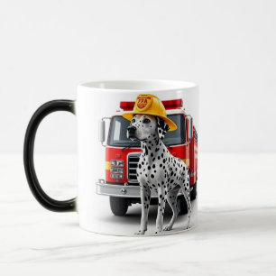 Caneca Mágica Dalmaciano Fire Truck Duty Mug 15oz