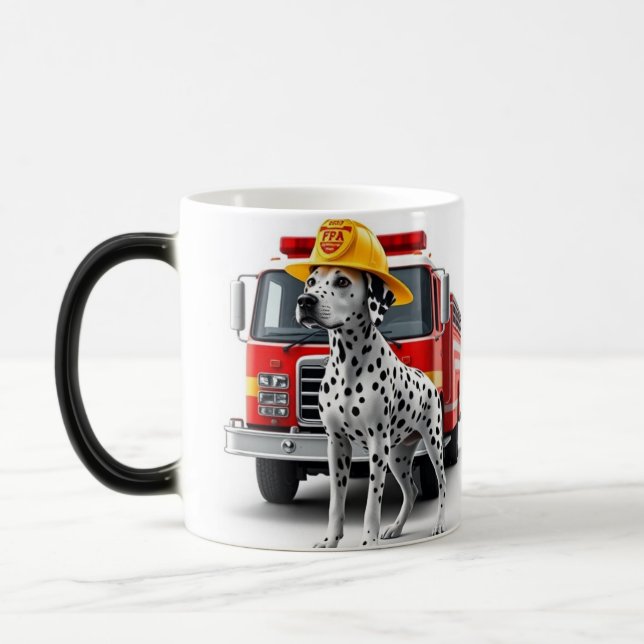 Caneca Mágica Dalmaciano Fire Truck Duty Mug 15oz (Esquerda)