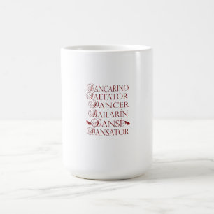 Caneca Mágica Dançarina em múltiplos idiomas do português romeno