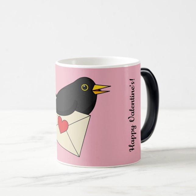 Caneca Mágica De Blackbird com Amor | Adicionar seu texto (Frente Esquerda)