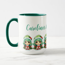 Caneca Mágica de Elf Xmas para Menina Personalizada