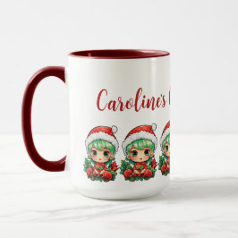 Caneca Mágica de Elf Xmas para Menina Personalizada