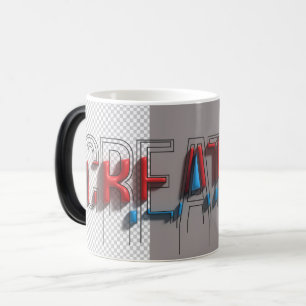 Caneca Mágica de Tipografia 3D Derretida Criativa