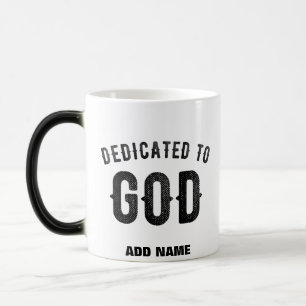 CANECA MÁGICA DEDICADO A DEUS TEXTO NEGRO PERSONALIZÁVEL LEGAL