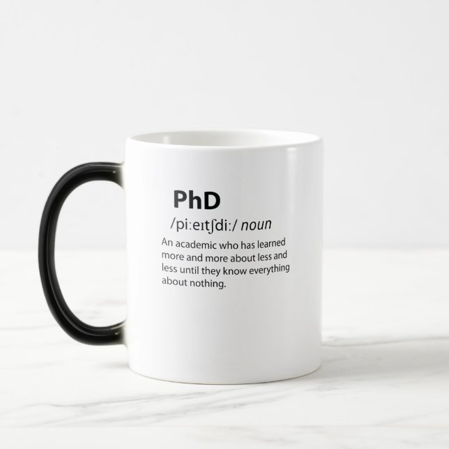 Caneca Mágica Definição de Dicionário Engraçado PhD (Esquerda)