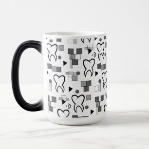 Caneca Mágica Dente preto e branco moderno