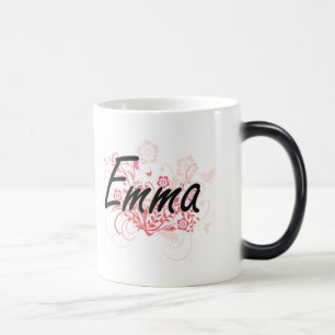Caneca Mágica Design conhecido artístico de Emma com flores