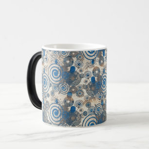 Caneca Mágica Design de fundo do padrão azul Elegante