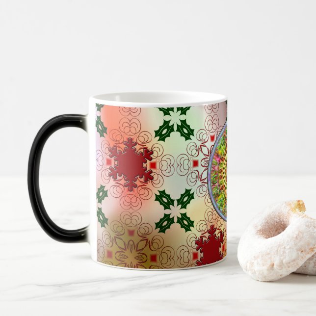 Caneca Mágica Design de Natal de Sweater Feio (Com Donut)