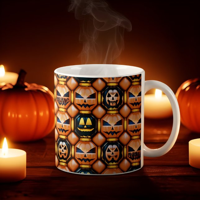 Caneca Mágica Design de Puff Pop kin Inflado do Halloween (Criador carregado)