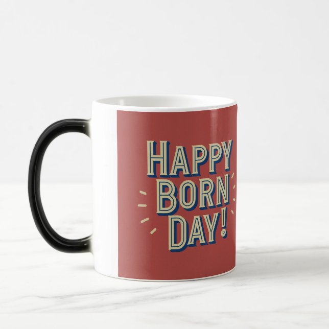 Caneca Mágica Design Feliz do Dia do Nascer (Esquerda)