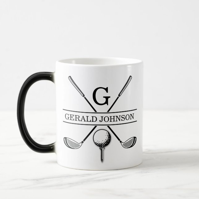 Caneca Mágica Design Monograma Modelo de café de dois tons (Esquerda)