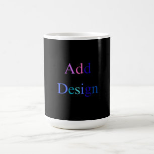 Caneca Mágica Design preto personalizado Adicionar foto ou texto