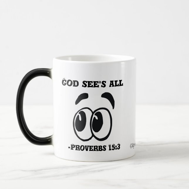 Caneca Mágica Deus vê é tudo (Esquerda)