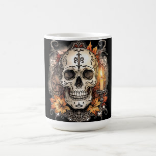 Caneca Mágica Dia das Bruxas,Padrão de Caveira, Calavera à Luz d