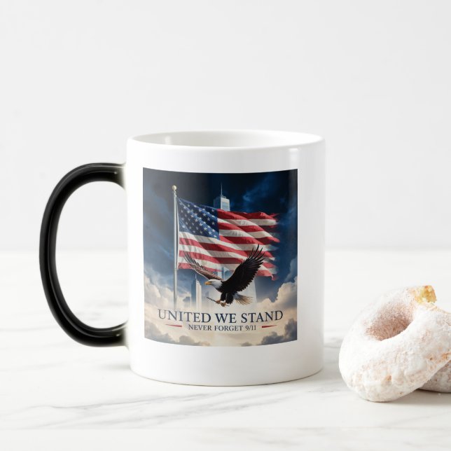 Caneca Mágica Dia Patriótico (Lembrança de 11 de setembro) (Com Donut)