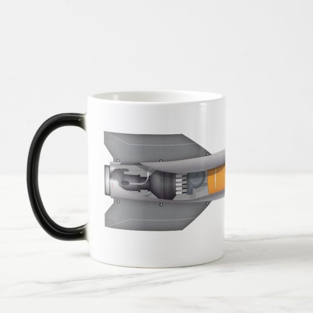 Caneca Mágica Diagrama de Foguete (Esquerda)
