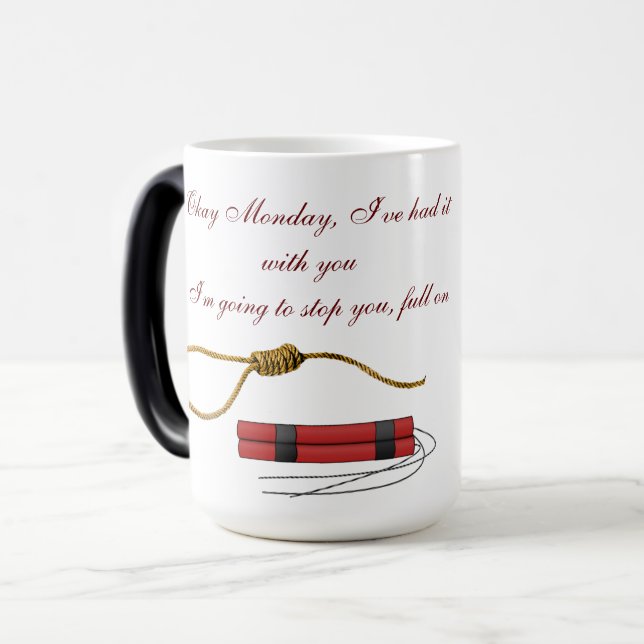 Caneca Mágica Diga NÃO às segundas-feiras (Frente Esquerda)