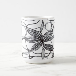 Caneca Mágica Diseño hecho a mano de líneas y flores