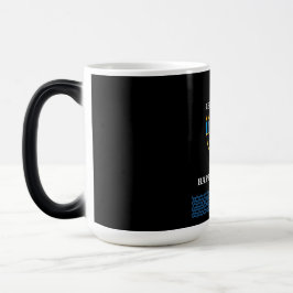 Caneca Mágica Divertido Design de Menorá de Hanukkah Azul Fofo