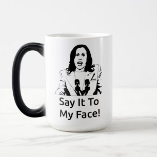 Caneca Mágica "Diz-Me À Cara!" Kamala Harris Mug - Branco