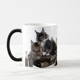 Caneca Mágica Dois gatinhos peludos de Maine Coon