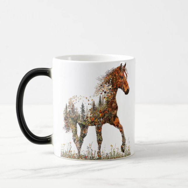 Caneca Mágica Double Exposure Horse Mug–Forest and Freedom  (Esquerda)