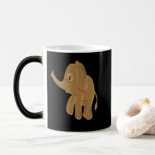 Caneca Mágica Dourado elefante bebê olhando para o céu
