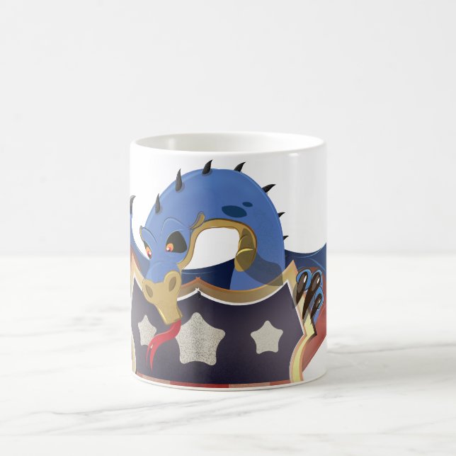 Caneca Mágica Dragão dos EUA Segurando Escudo de Listras e Estre (Centro)