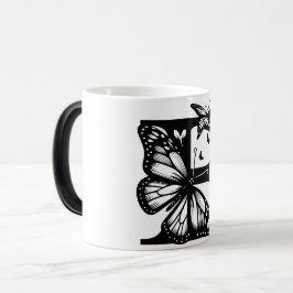 Caneca Mágica E Alphabet black butterfly