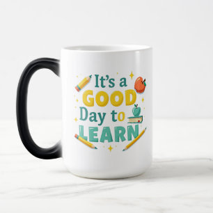 Caneca Mágica "É um bom dia para aprender" Design motivacional
