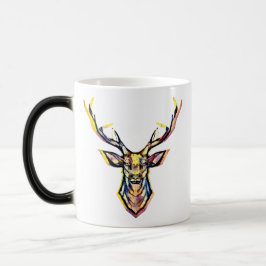 Caneca Mágica Ein Hirschkopf als buntes Bild im Aquarell Stil
