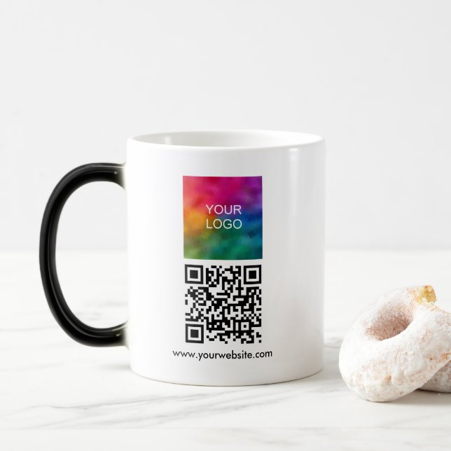 Caneca Mágica Elegant Your Logo Custom QR Code Promotional (Com Donut)