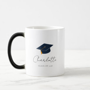 Caneca Mágica Elegante Boina de Formatura & Nome Personalizado